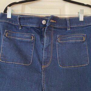 Women's denim jeans LOFT slim flare front pocket sz 12 / 31
